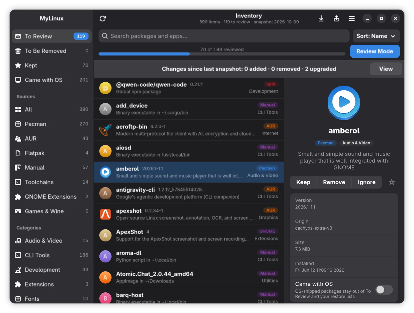 MyLinux main window