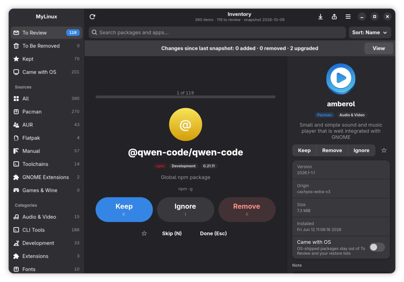 Curate in minutes with the keyboard